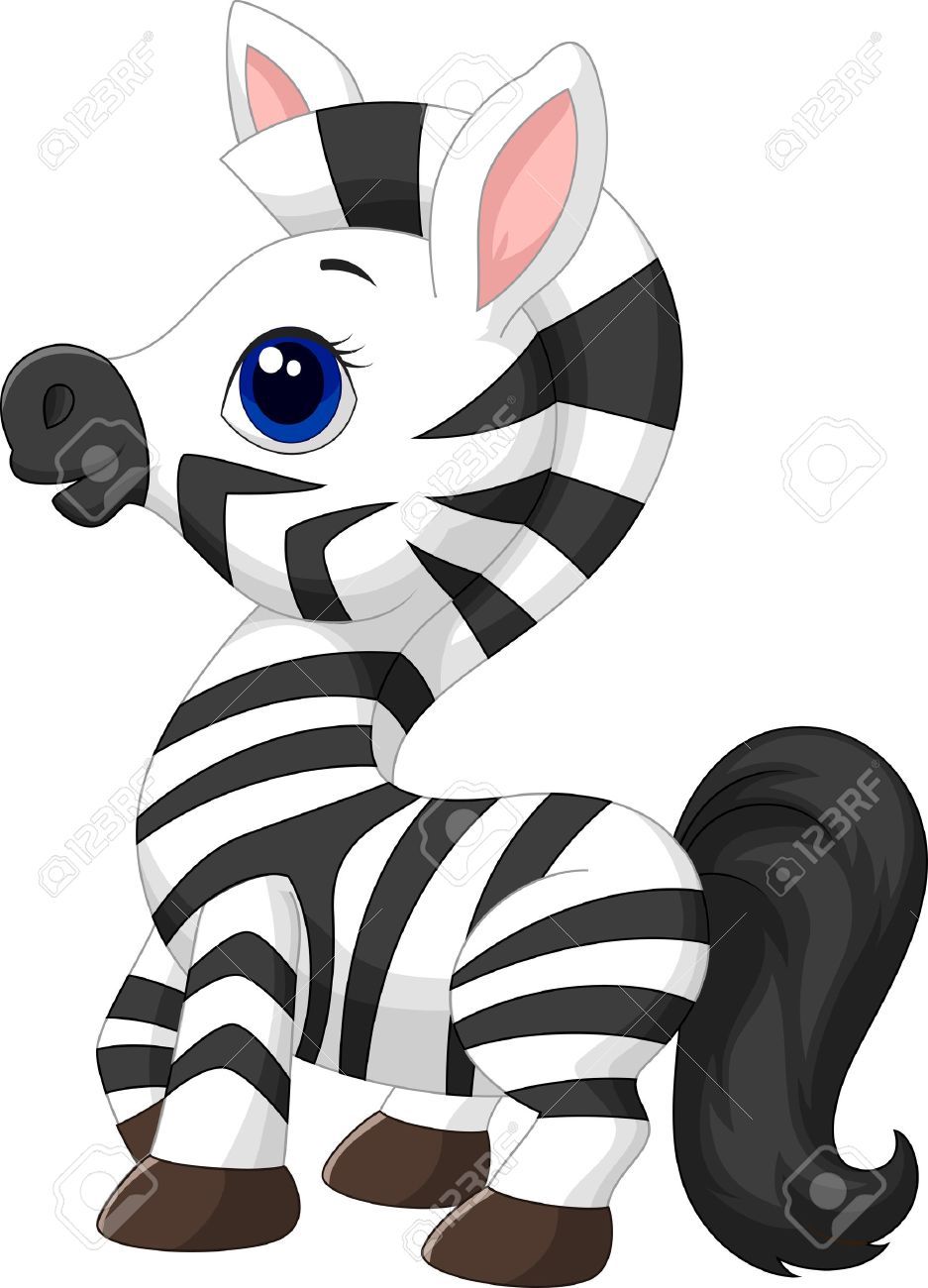 Clipart zebra cute baby. Stock vector diy drawing