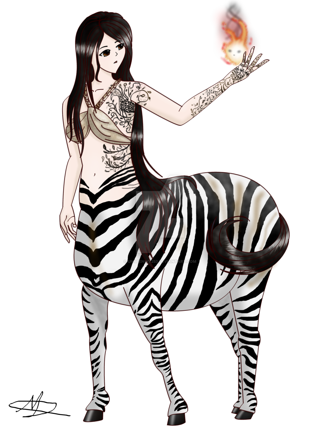 Clipart zebra sketch. Day centaur monster girl
