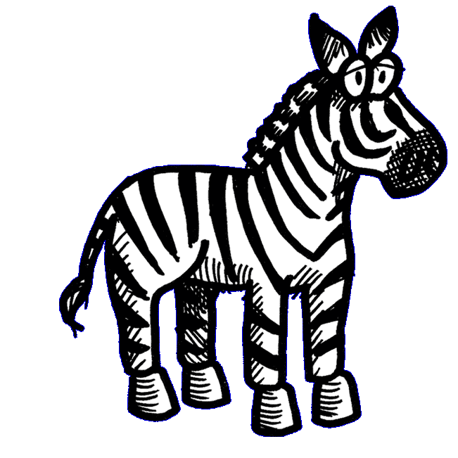 clipart zebra traceable