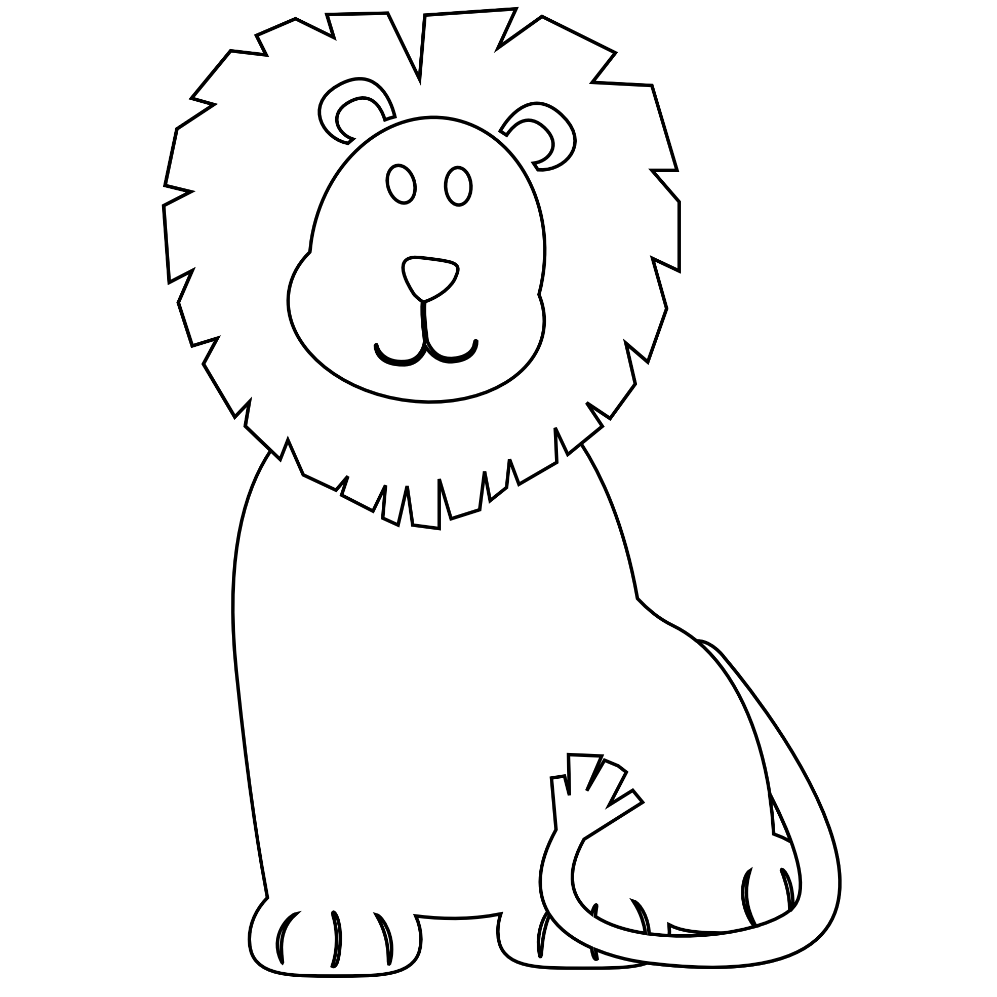 lions clipart black and white