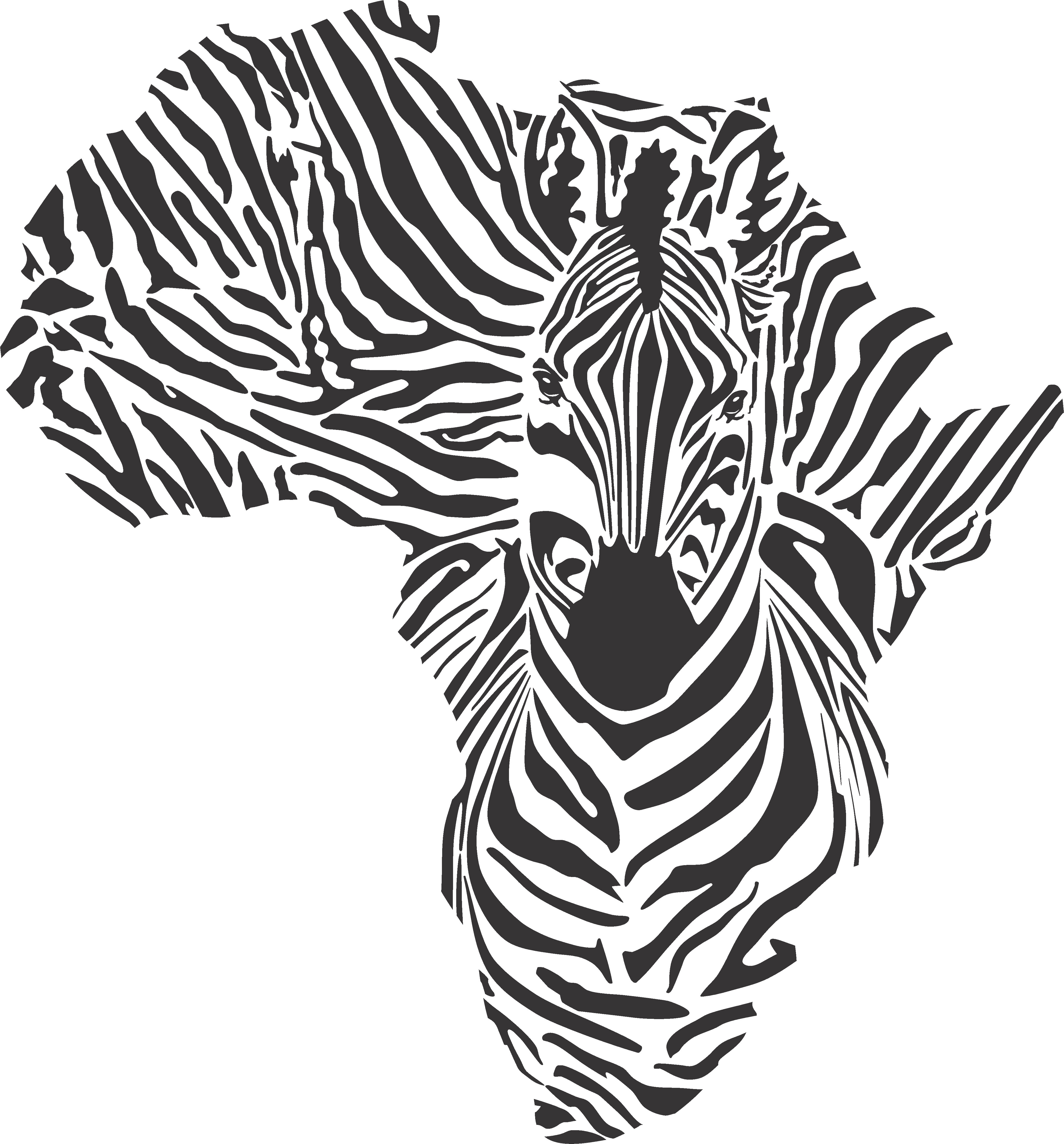 Printwallart map of world. Clipart zebra zebra african