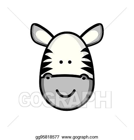 Clipart zebra zebra face. Vector colorful picture cute