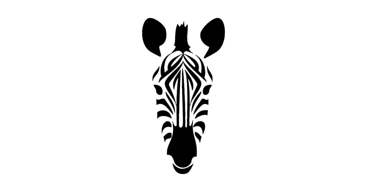 Black stripes art silhouette. Clipart zebra zebra face