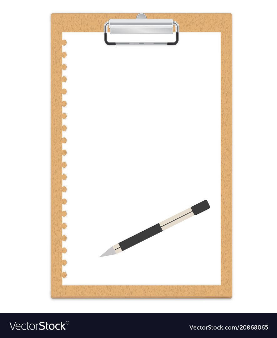 Clipboard clipart blank. With a sheet of