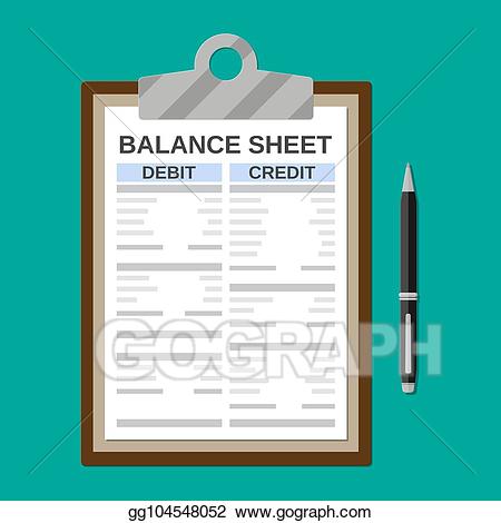 Clipboard clipart information sheet. Vector illustration with balance