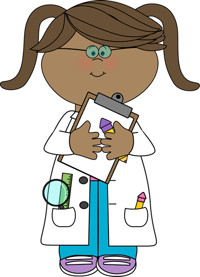 Clipboard clipart science. Girl scientist with clip