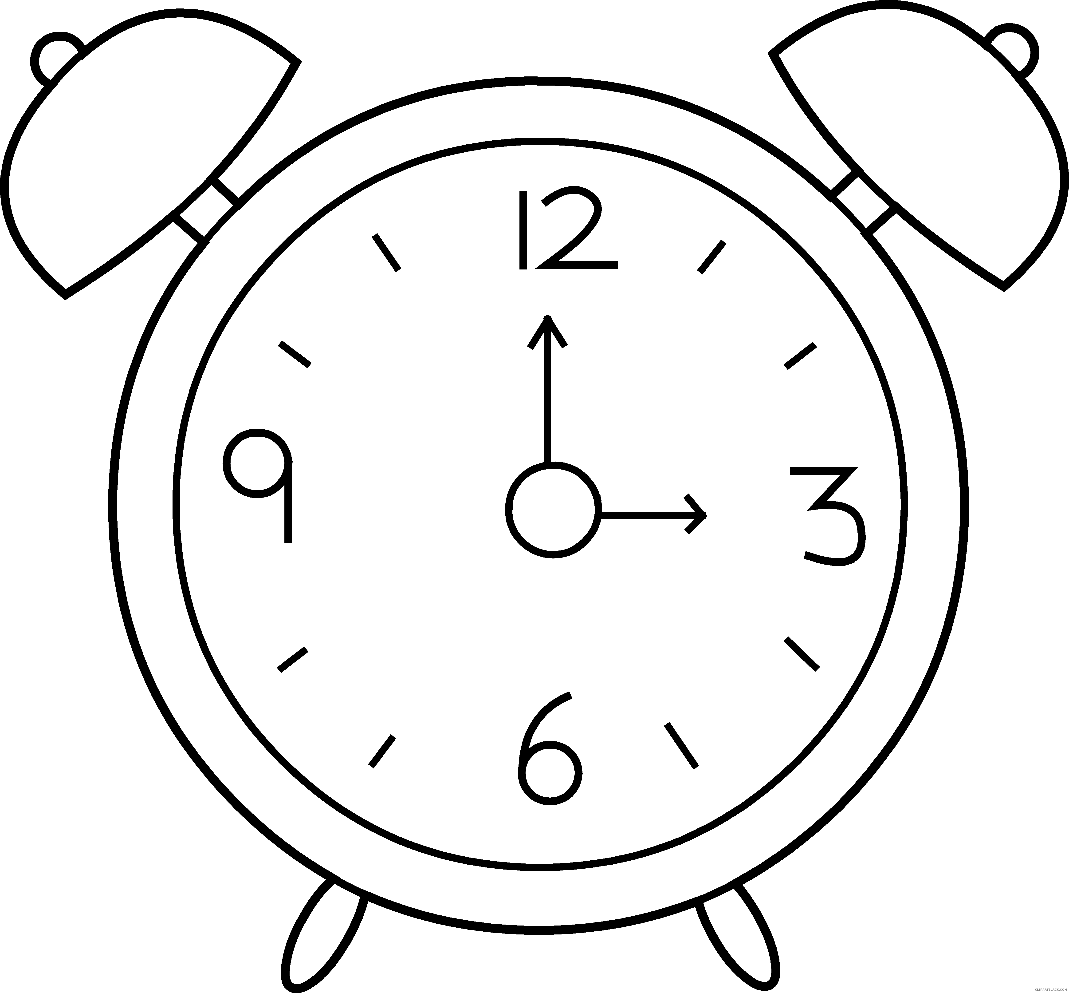 clock clipart black and white