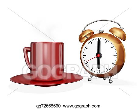 Clocks clipart coffee. Stock illustrations tea cup
