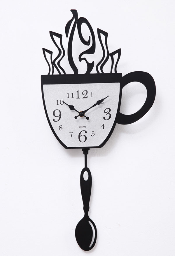 Kitchen the hot cup. Clocks clipart coffee