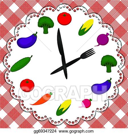 clock clipart food