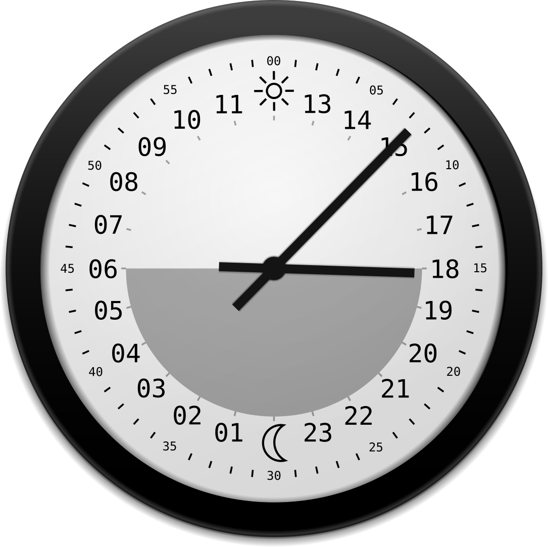 clock clipart noon