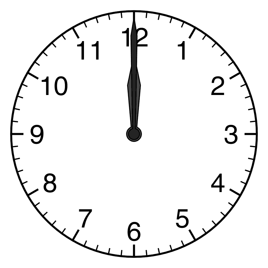 clock clipart noon