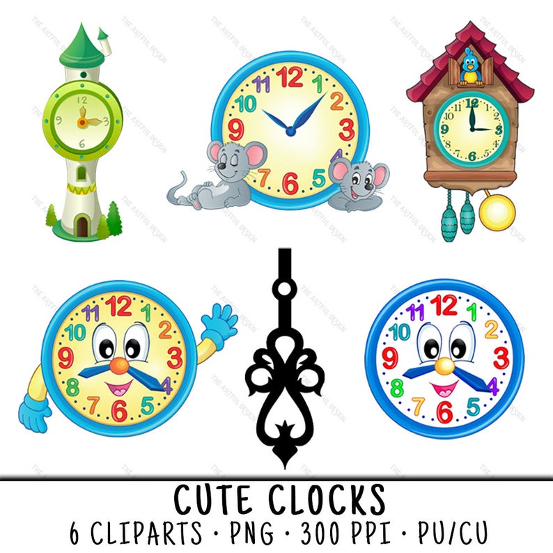 clock clipart pretty