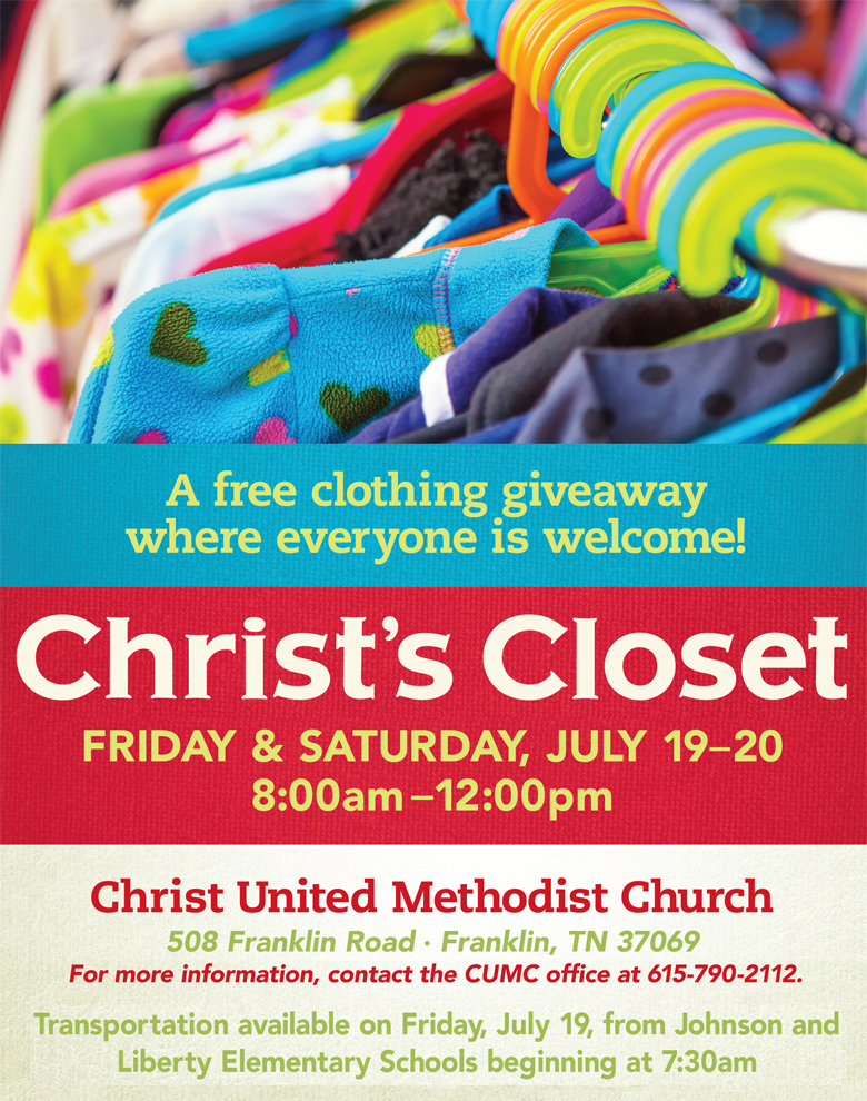 Christ s . Closet clipart clothing giveaway