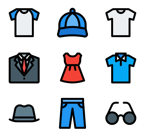  clothing and garments. Clothes clipart icon