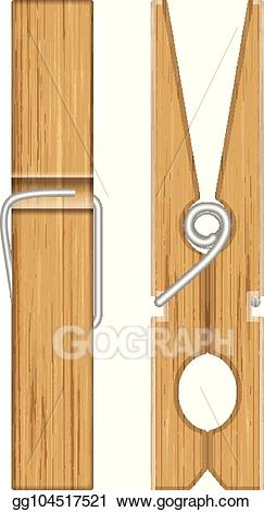 Clothespin clipart wood. Vector illustration wooden set