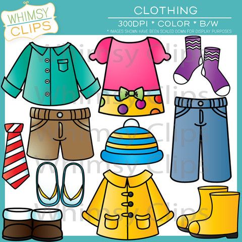 clothing clipart colored clothes