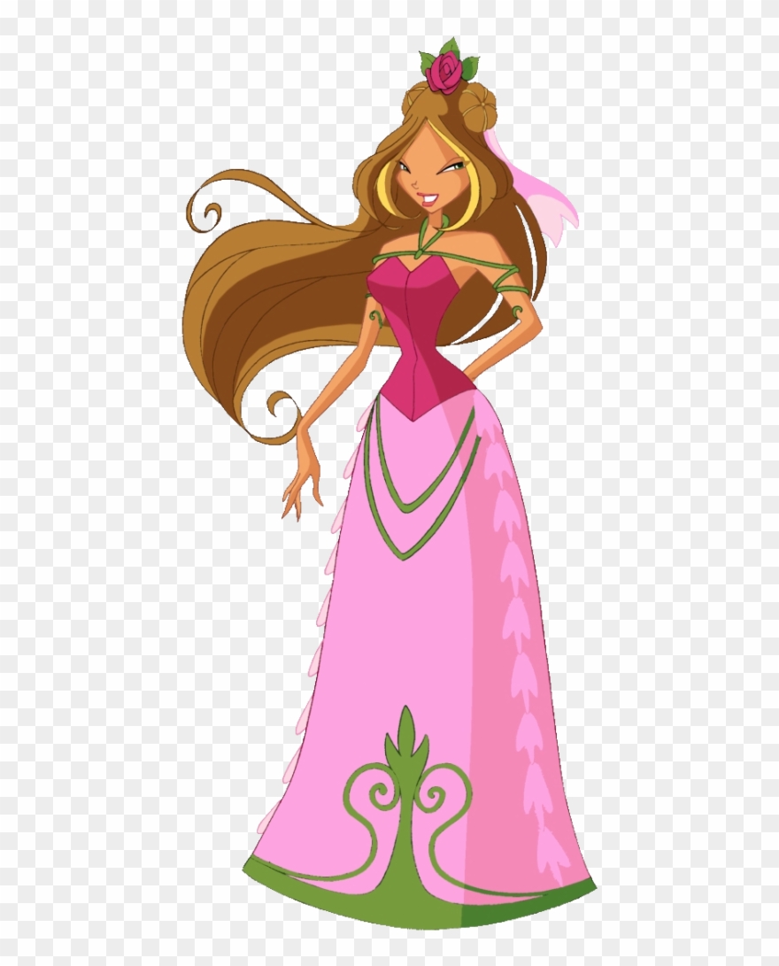 Clothing clipart fancy clothes. Flora dress winx club