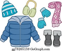 Clothing clipart warm clothes. Vector stock winter elements