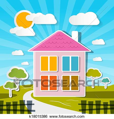 Clouds clipart house. Free download clip art