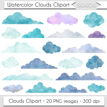 clouds clipart watercolor