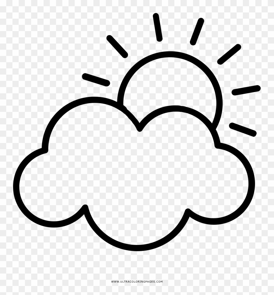 cloudy clipart coloring page