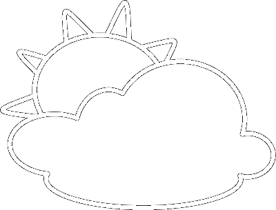 sunny clipart black and white