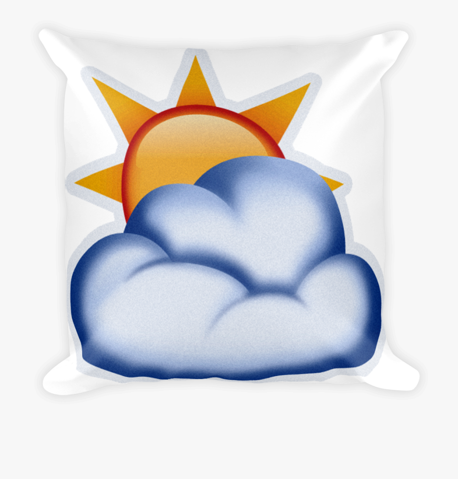 Cloudy clipart many cloud. Sun behind just emoji