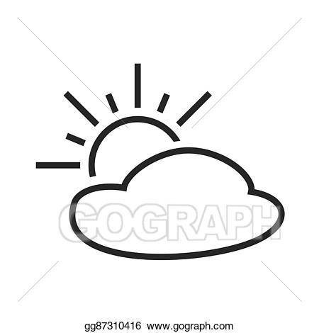 Eps vector partly cloudy. Sunny clipart climate