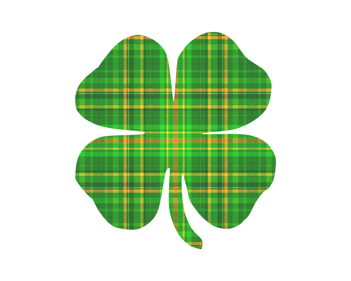Plaid shamrock st patrick. Clover clipart left