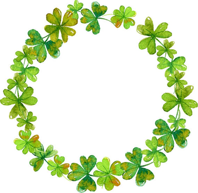 Clover clipart minimalist. Shamrock wreath minimalis st