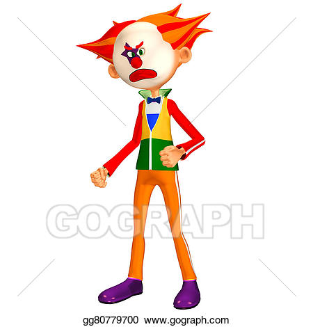 Drawing gg gograph . Clown clipart angry