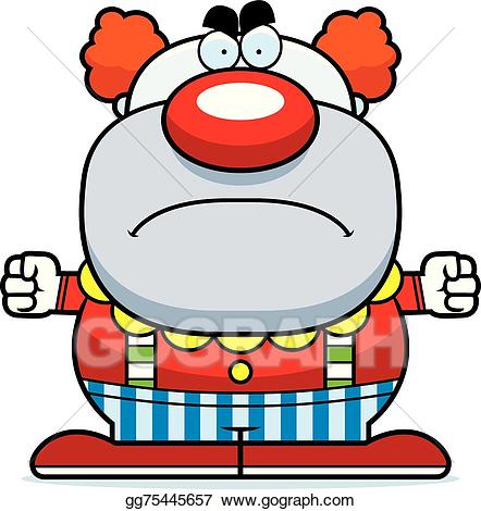 Clown clipart angry. Vector cartoon illustration 