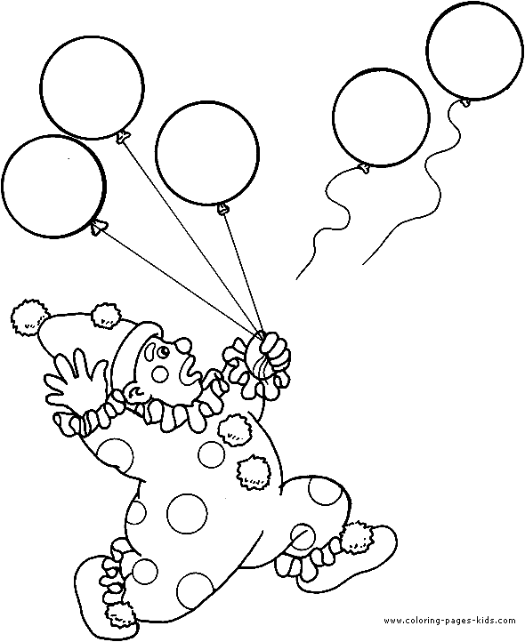 clown clipart balloon coloring page