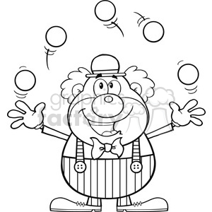 clown clipart black and white