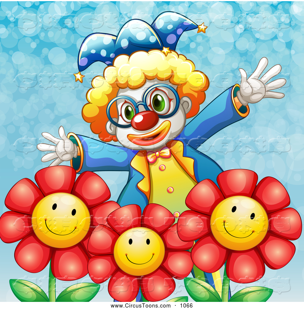 clown clipart flower
