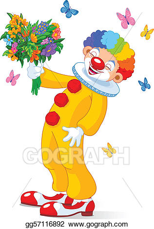 clown clipart flower