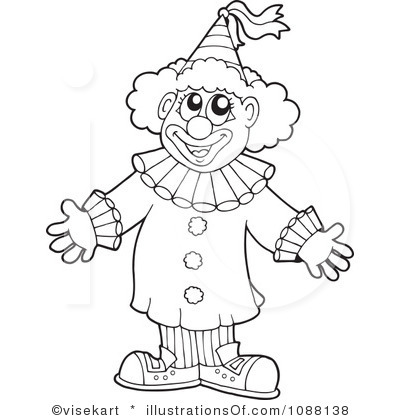 Clown clipart outline. Black and white station