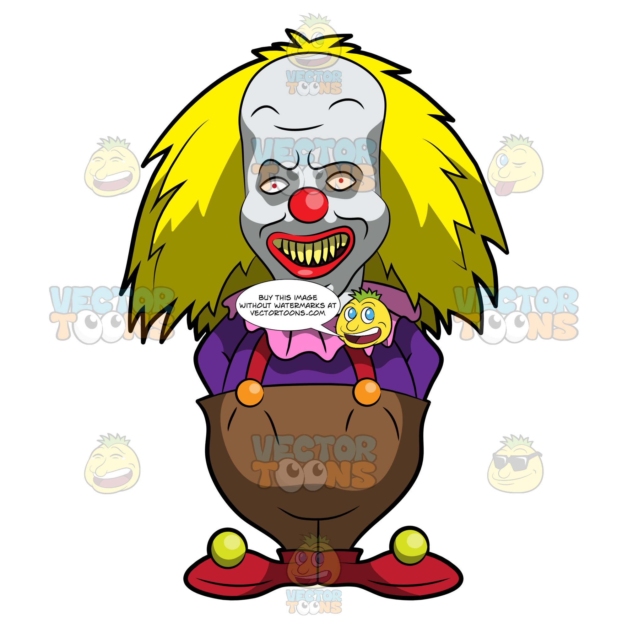 A scary . Clown clipart short