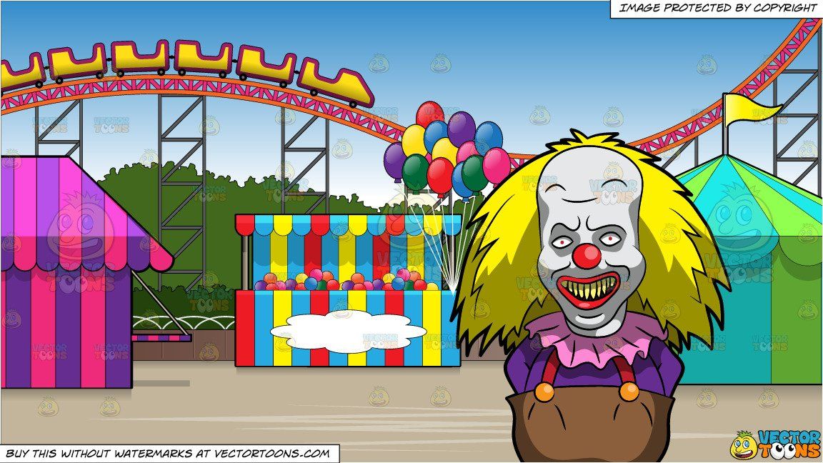 Clown clipart short. Cartoon a scary and