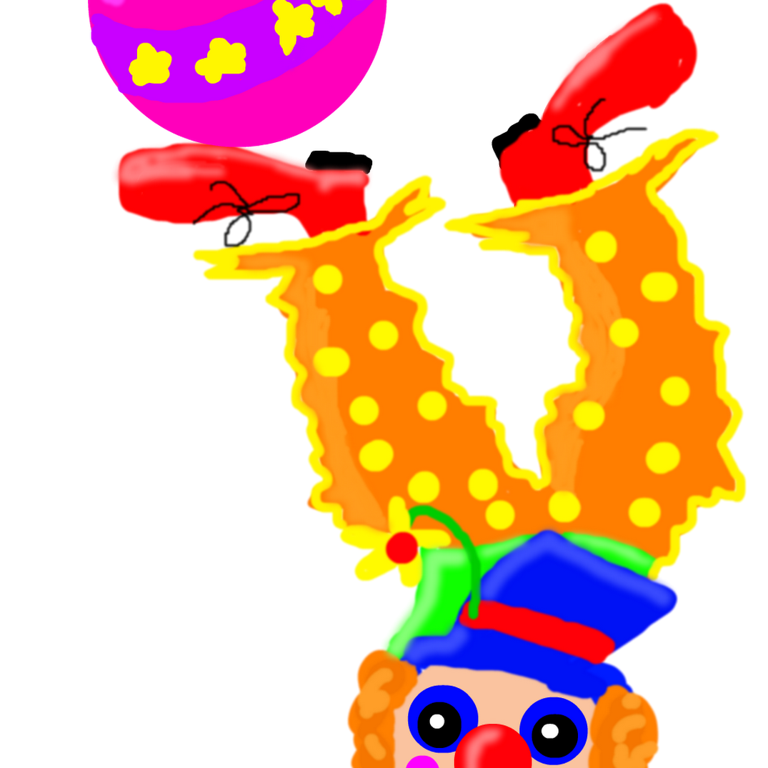 clown clipart upside down