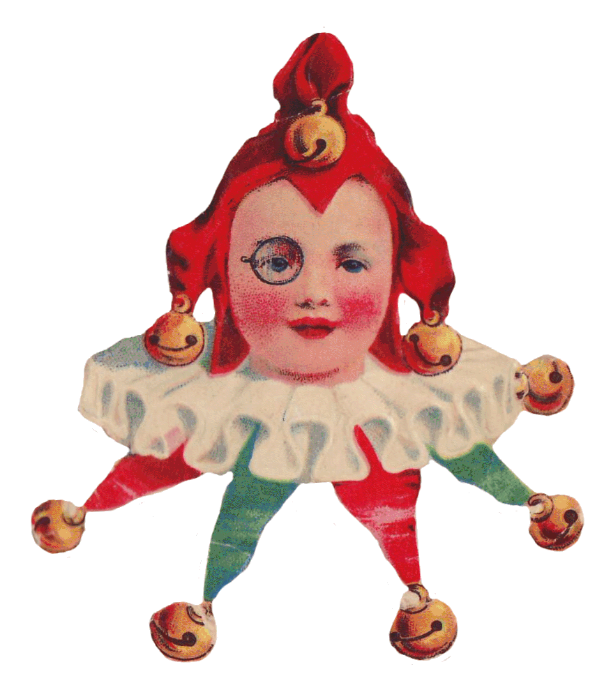 Clown clipart victorian. Sentimentalia stickers glansbilleder circus