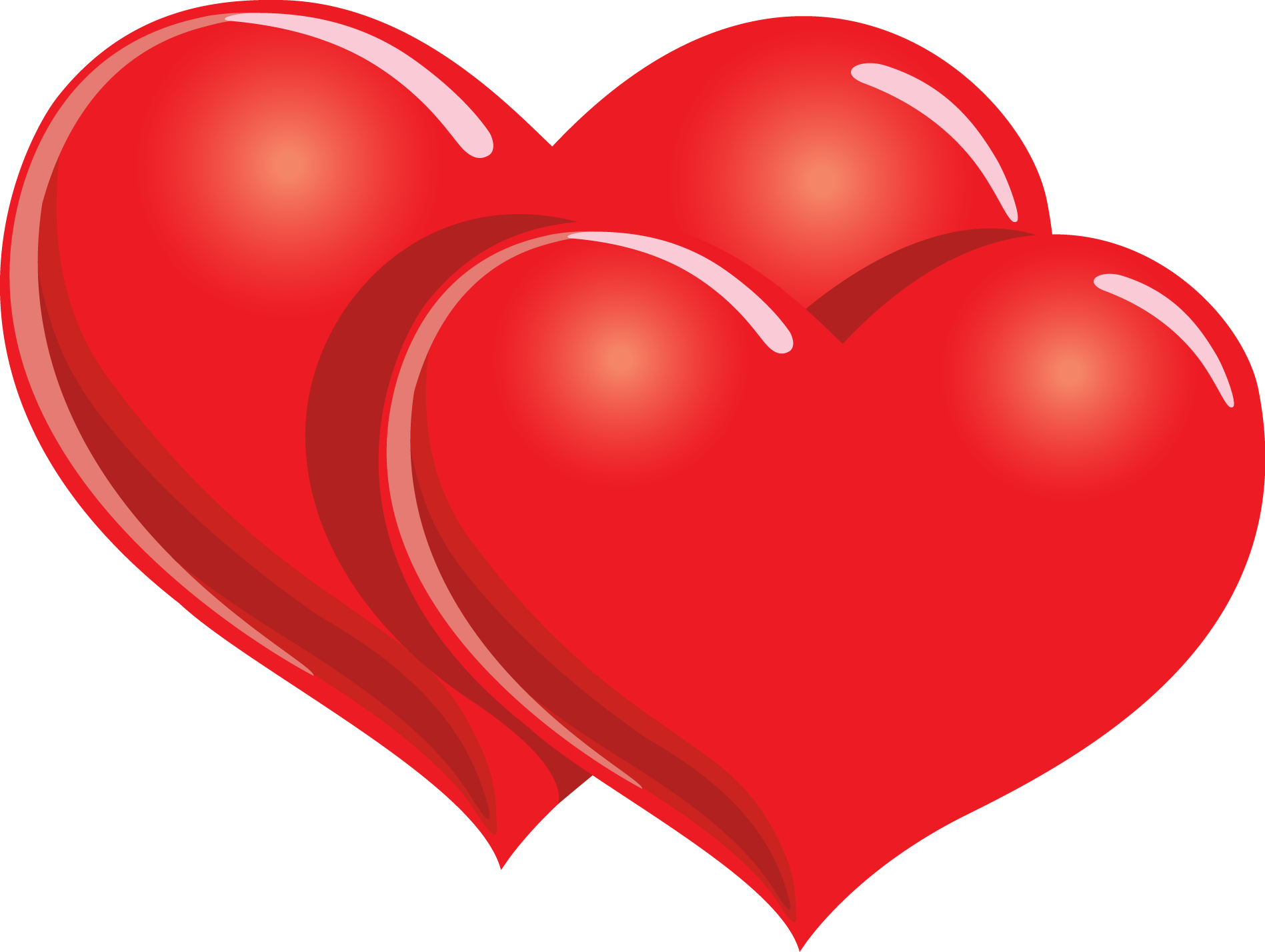 sunset clipart two red heart
