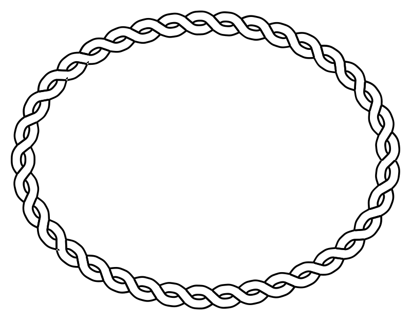 Frame outlines rope border. Club clipart oval shape