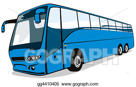 coach clipart blue bus