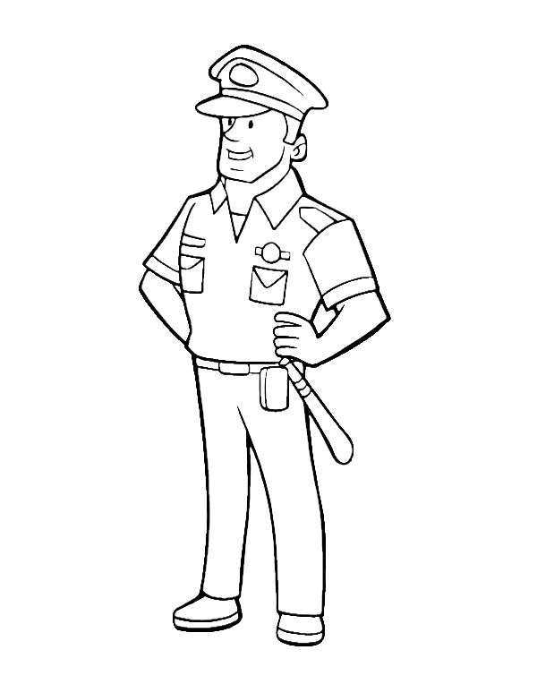 Policeman officer pages friendly. Veterinarian clipart coloring page