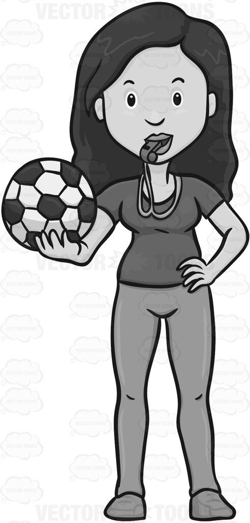 Coach clipart sports trainer. Female soccer looking ready