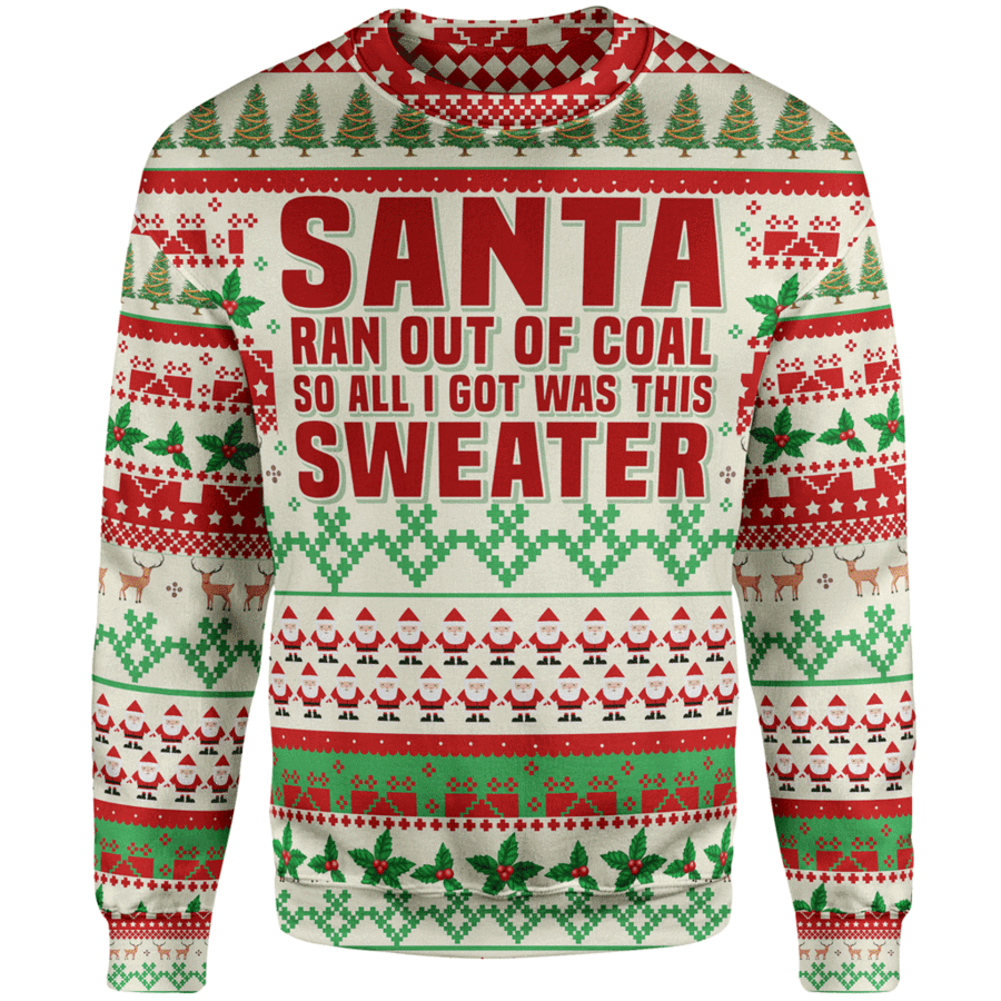 Rainbow unicorn sweater lunafide. Coal clipart christmas