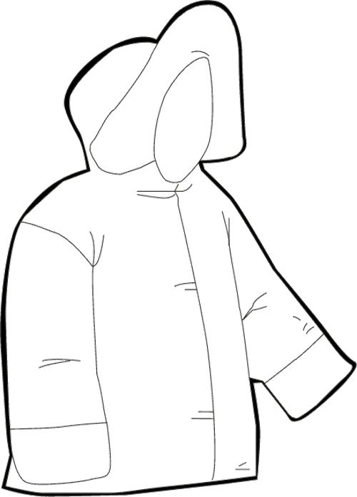 jacket clipart colouring page