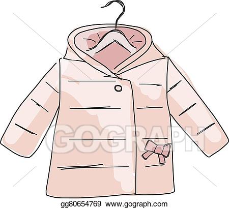 Coat clipart girl jacket. Eps illustration baby sketch